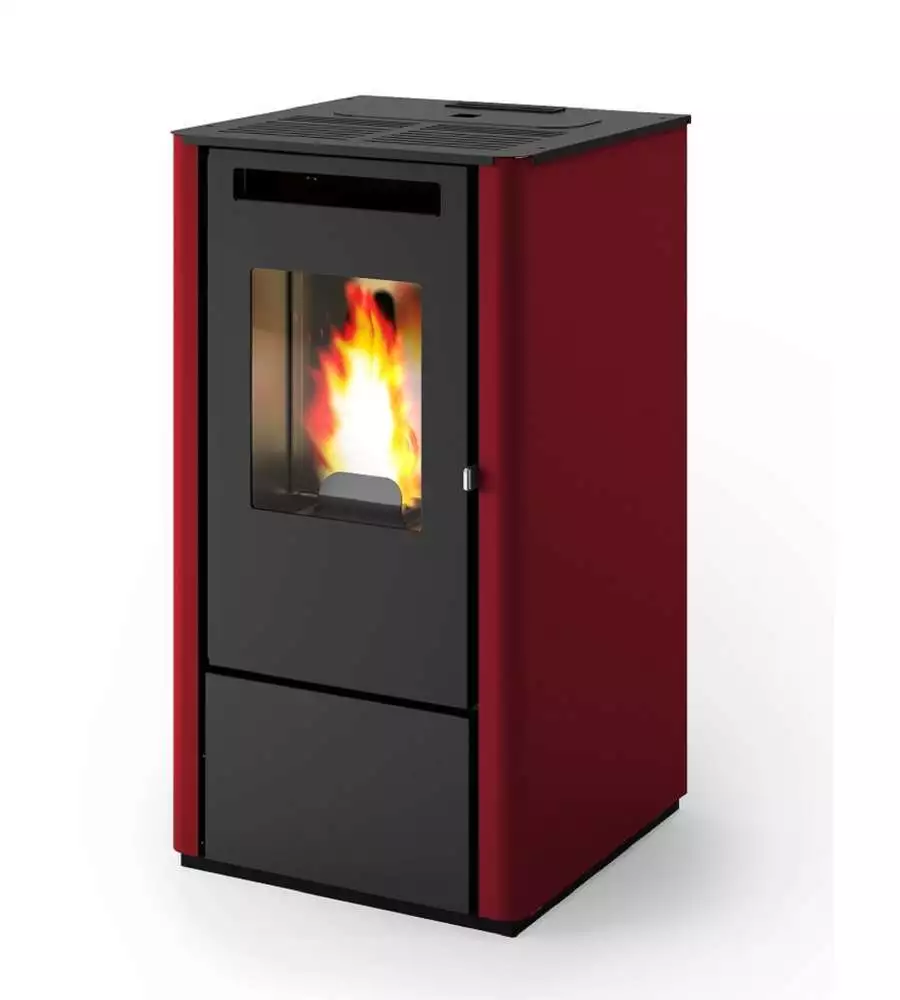 Stufa a pellet punto fuoco "thelma" bordeaux 8 kw